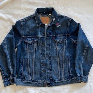 Levi’s “Neon Carnival” Premium Vintage Fit Trucker Jacket size M blue